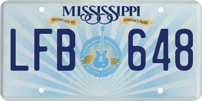 MS license plate LFB648