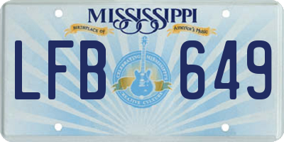 MS license plate LFB649