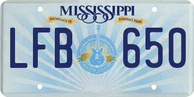 MS license plate LFB650