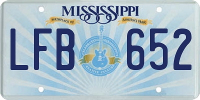 MS license plate LFB652