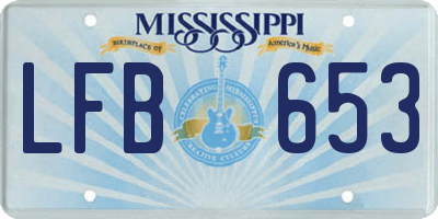 MS license plate LFB653