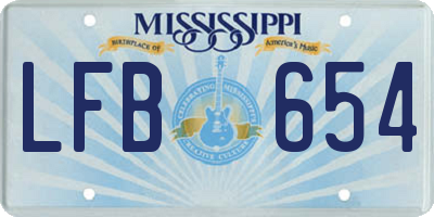MS license plate LFB654