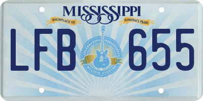 MS license plate LFB655