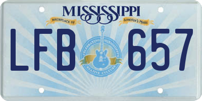 MS license plate LFB657
