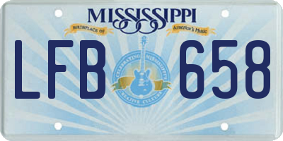 MS license plate LFB658
