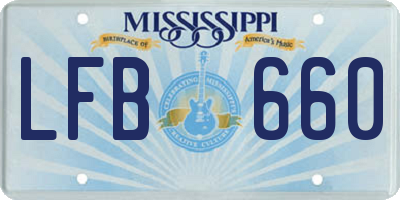 MS license plate LFB660