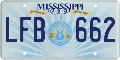 MS license plate LFB662