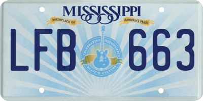 MS license plate LFB663