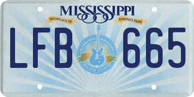 MS license plate LFB665