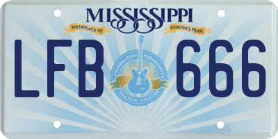 MS license plate LFB666