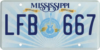 MS license plate LFB667