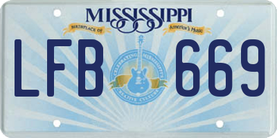 MS license plate LFB669