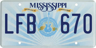 MS license plate LFB670