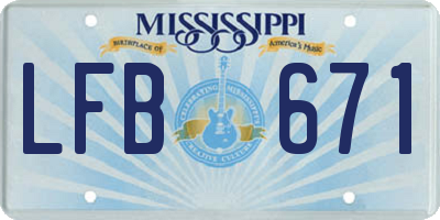 MS license plate LFB671