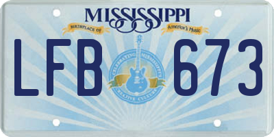 MS license plate LFB673