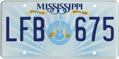 MS license plate LFB675