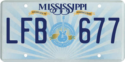 MS license plate LFB677