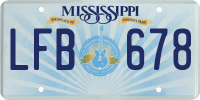 MS license plate LFB678