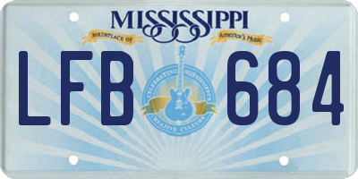MS license plate LFB684