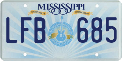 MS license plate LFB685