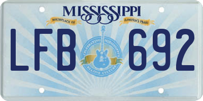 MS license plate LFB692