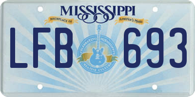 MS license plate LFB693