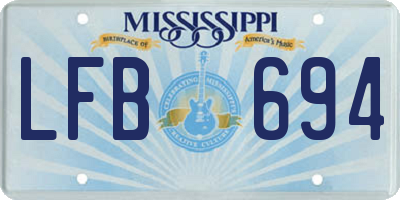 MS license plate LFB694