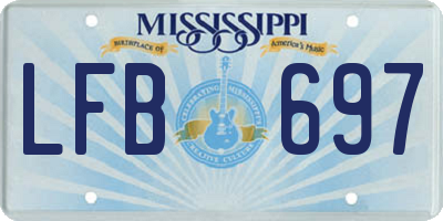 MS license plate LFB697