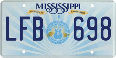 MS license plate LFB698
