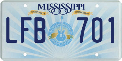 MS license plate LFB701