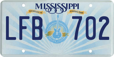 MS license plate LFB702