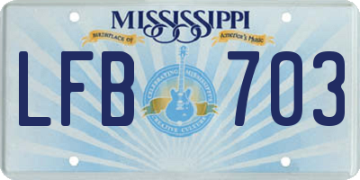 MS license plate LFB703