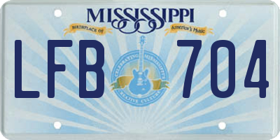 MS license plate LFB704
