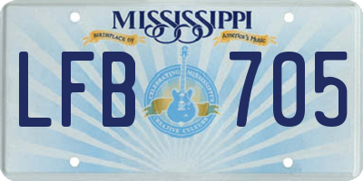 MS license plate LFB705