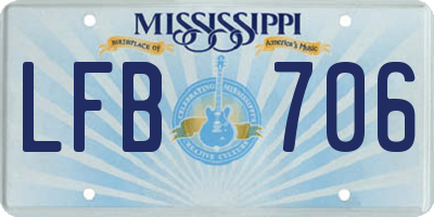 MS license plate LFB706
