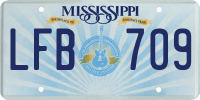 MS license plate LFB709