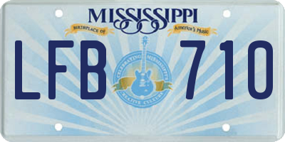 MS license plate LFB710