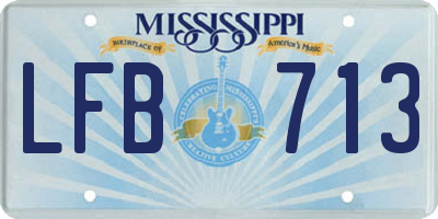 MS license plate LFB713