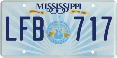 MS license plate LFB717