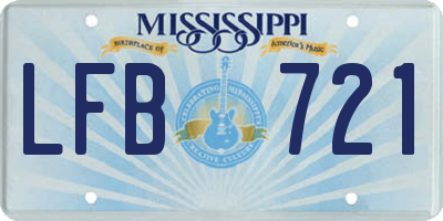 MS license plate LFB721