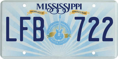 MS license plate LFB722