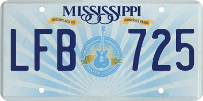 MS license plate LFB725