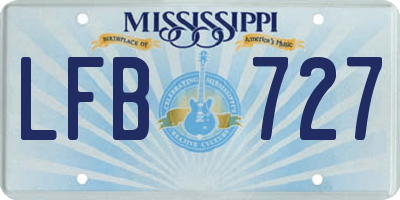 MS license plate LFB727