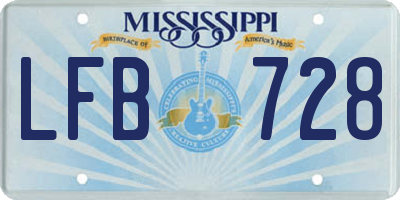 MS license plate LFB728