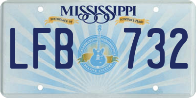 MS license plate LFB732
