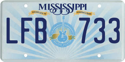MS license plate LFB733