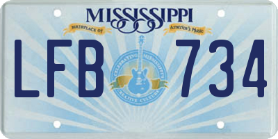 MS license plate LFB734