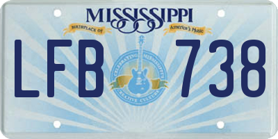 MS license plate LFB738