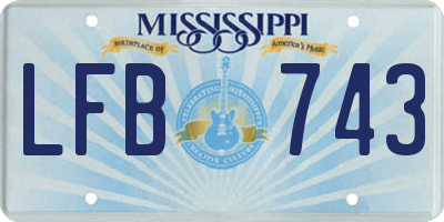MS license plate LFB743