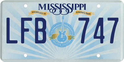 MS license plate LFB747